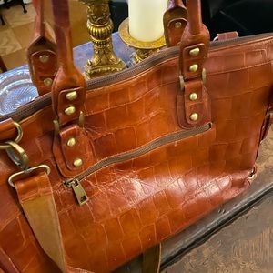 Leather Croc Pattern Bag